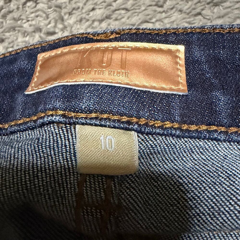 Kut From The Kloth Meg Fab Ab Wide Leg Crop Jeans Womens 10 Cuff Dark - Picture 5 of 11